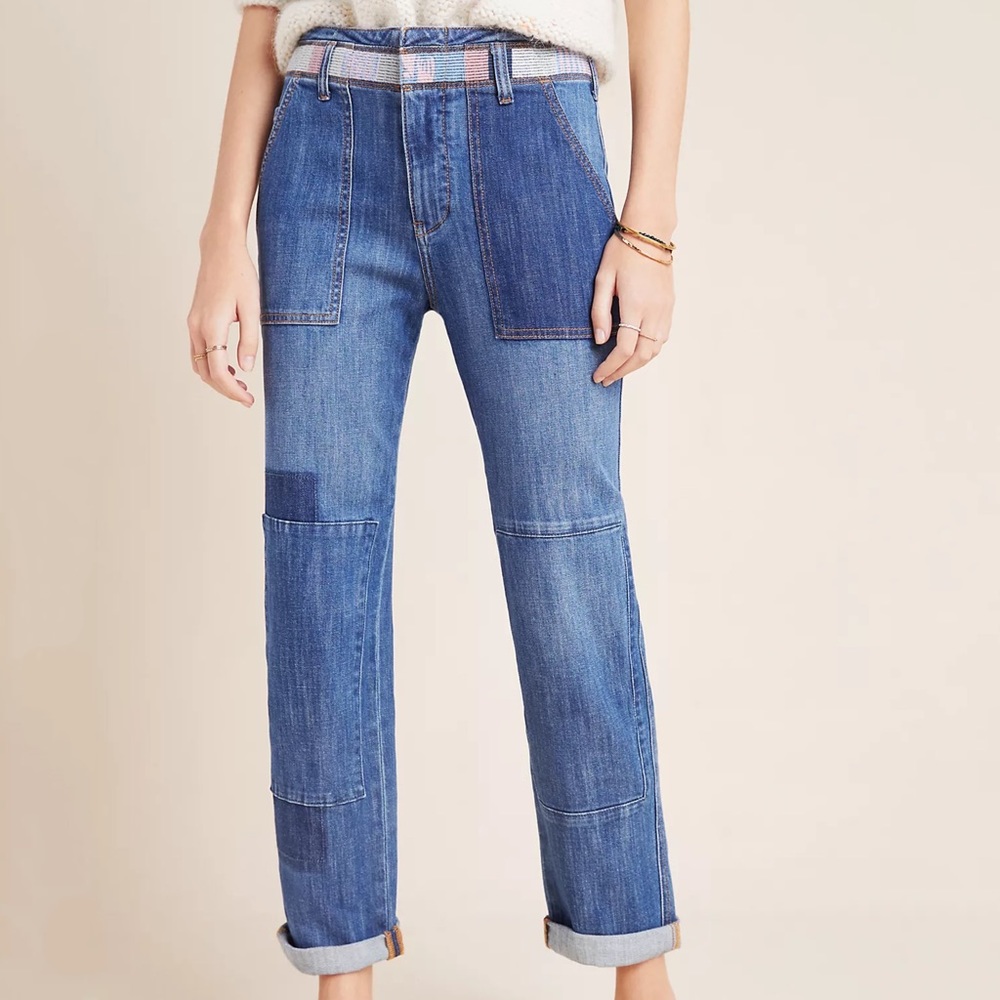 NWT Anthropologie Pilcro Embroidered Slim Boyfriend Jeans - Picture 6 of 6